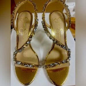 Jessica Simpson, the Jaycin Rhinestone Asymmetrical Metallic.